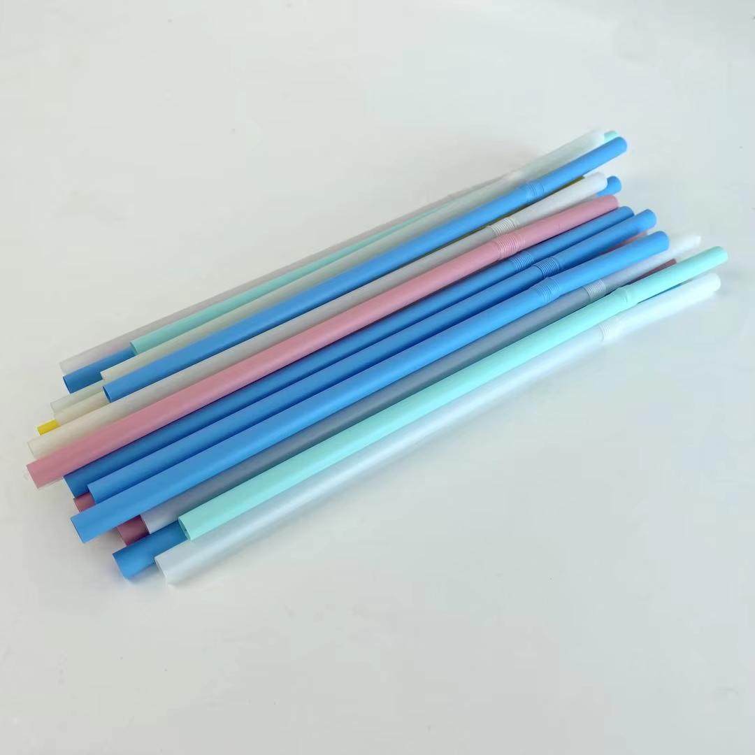 Custom size PLA Bendable Straws Colorful Disposable Flexible Drinking Straws Compostable Biodegradable Party Straws Free samples