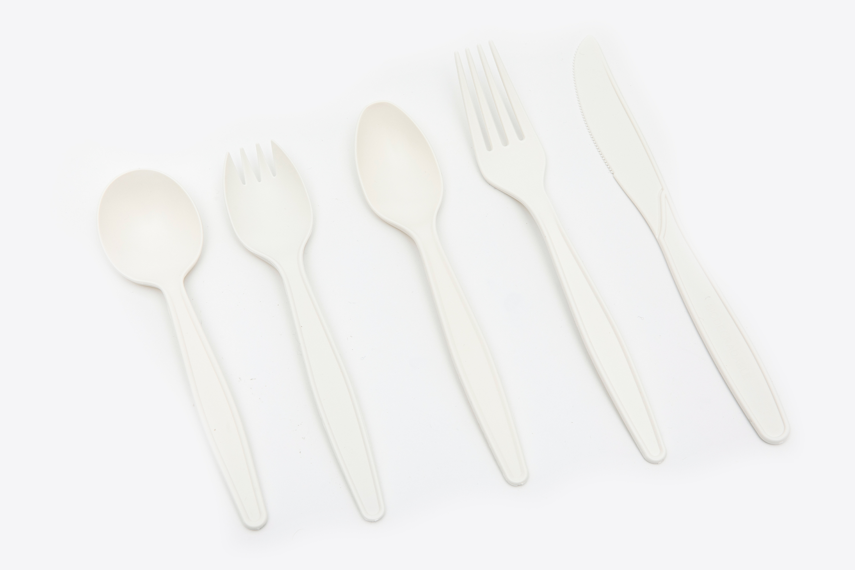 Disposable Cornstarch Biodegradable Cutlery 7inch Cornstarch Cutlery Flatware Knife Fork Spoon