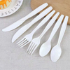 Factory Price Disposable white PLA Cornstarch Knife Fork And Spoon Food Grade Plastic Cutlery