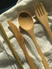 Natural biodegradable bamboo knife, fork, spoon, straw, brush travel tableware set custom logo bamboo tableware set