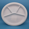 11 Inch Round Four Compartments Biodegradable Corn Starch Disposable Plates For Dinner