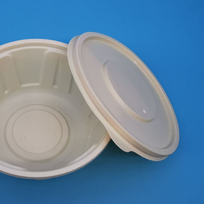 Eco-Friendly Biodegradable Plastic Takeaway Food Packing Hot Noodle Soup Flat Lid Disposable 120 Mm Corn Starch Bowl Lid