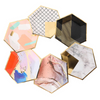 Quality supplier Custom hexagonal colored disposable gold-plated paper plates can be used to decorate parties