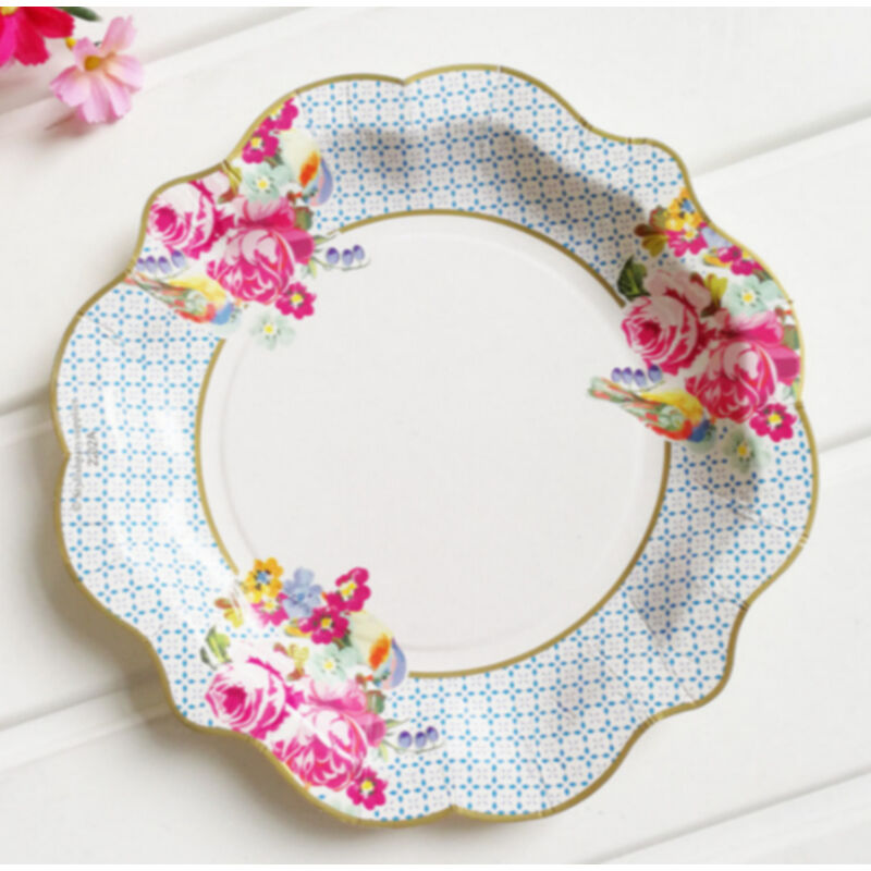 Professional supplier customization Custom Vintage Flower Disposable Party Dessert Cake Plates