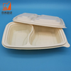 Disposable Packaging for food Lunch box with lid Biodegradable food box 2 compartment food box