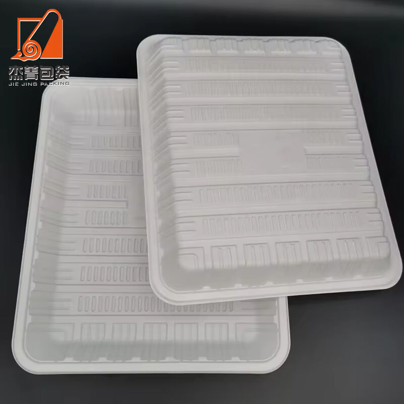 Factory price Disposable corn starch Biodegradable square tray, Biodegradable Disposable Starch Plate for fresh fruits