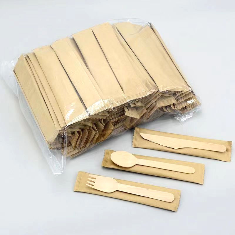 100% Compostable Birch Wood Mini Wooden Spork 4 Inch Bulk Disposable Fork Spoon 2 In 1 Utensil For Picnic