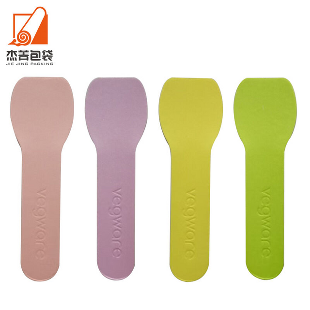 Eco-Friendly Biodegradable Tableware in Various Colors Pulp Cake Dessert Spoons, and Disposable Ice Cream Spoons