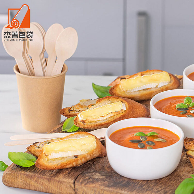 Wholesale Eco Friendly Bulk Biodegradable Disposable Wood Fork Knife Spoon Wooden Cutlery Set For Restaurant