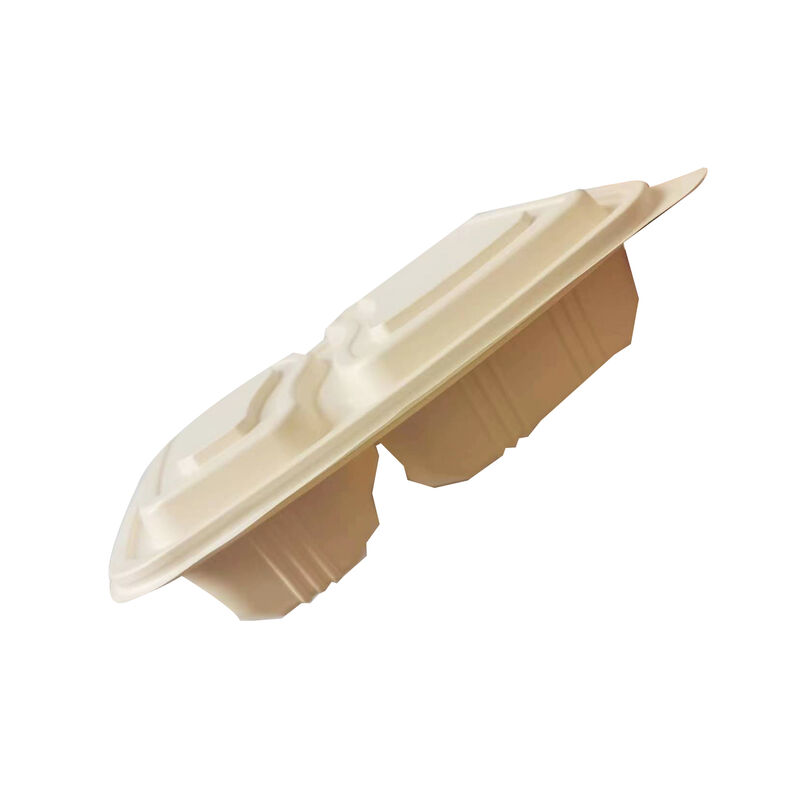 Cornstarch meal box food Lunch box with lid Biodegradable food box 2 Disposable food containers