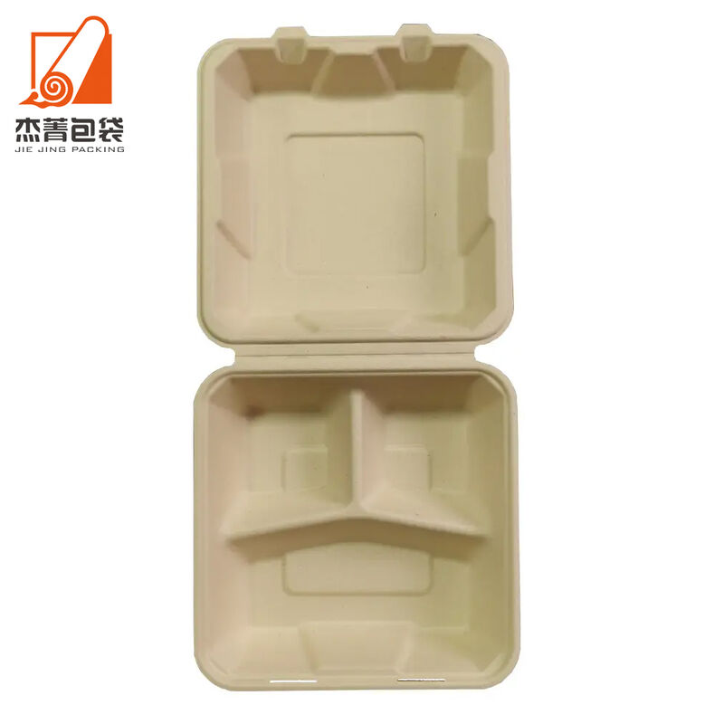 Fast food takeaway boxes biodegradable meal prep lunch box sugarcane pulp food containers