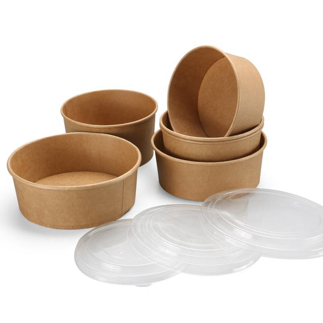 Wholesale custom paper packaging containers, paper salad bowls with lids
