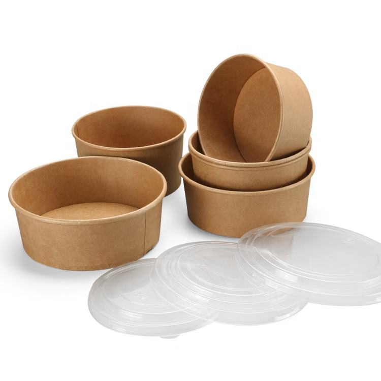 Wholesale custom paper packaging containers, paper salad bowls with lids