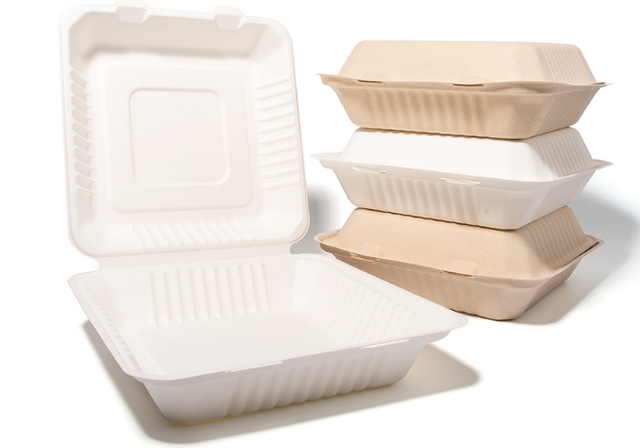 Sugar cane tableware disposable biodegradable tableware lunch box food pulp box