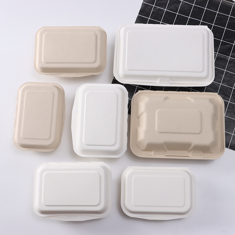 Lunch Box Disposable Rectangular Food Container Paper Food Tray Hot Bento Lunch Box