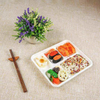 5 Compartment Rectangular Disposable and Compostable Dinnerware Sets Biodegradable Bagasse Food Platter Tray