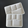 Manufacturer's Disposable 5-Compartment Sugarcane Bagasse Food Tray Well Made for Parties and Camping Safe for Refrigeration