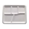 Cheap Wholesale Sugarcane Bagasse Food Trays Biodegradable 5 Compartment Deep Tray with Lid