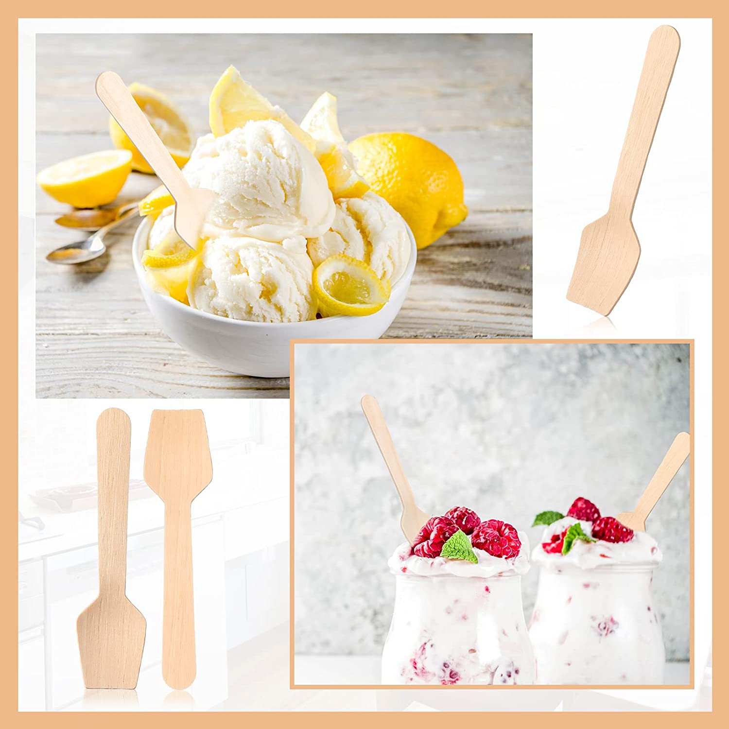 Wholesale Natural Disposable Wooden Spoon Bulk Cheap for Ice Cream Spoon