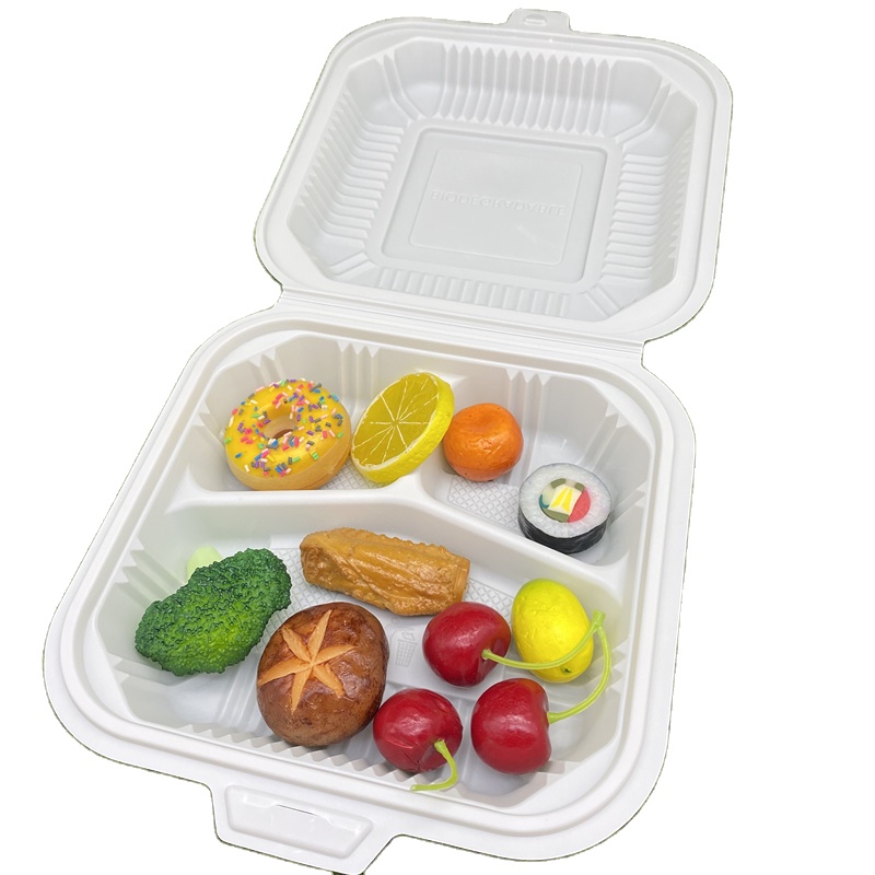 Kompost ierbare Einweg-Maisstärke-Lunch-Clamshell-Box
